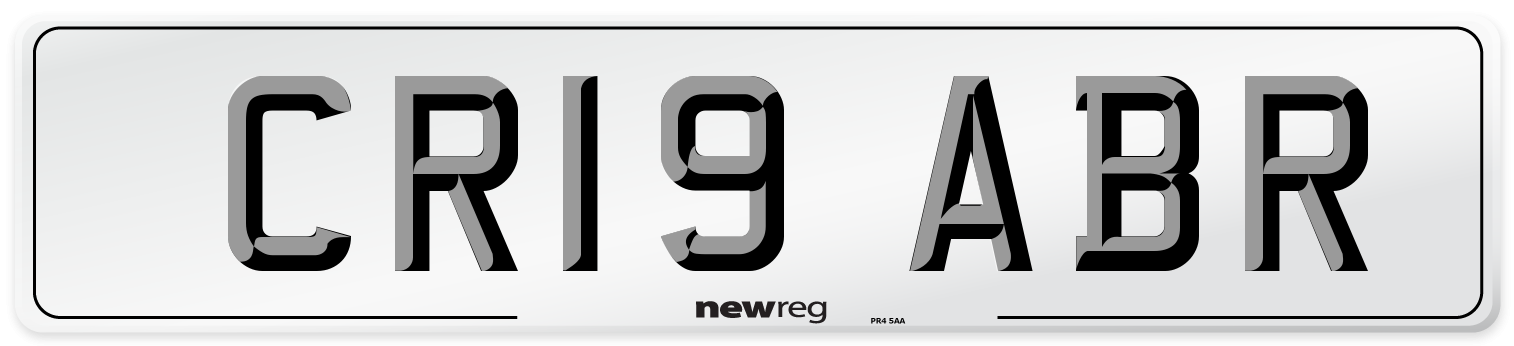 CR19 ABR Number Plate from New Reg